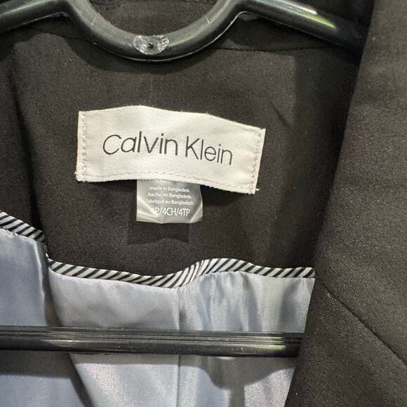 CALVIN KLEIN NWT $99 Black Single Button Blazer Size 4P - Picture 5 of 9